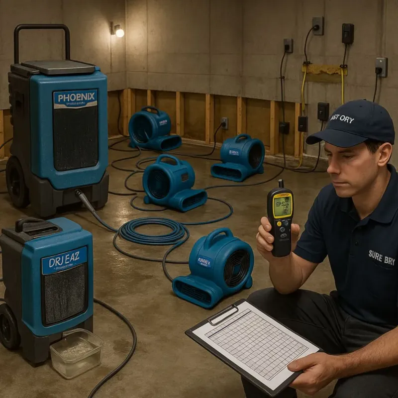 Structural Drying and Dehumidification process in Cottage Lake, WA